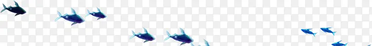 水墨画蓝色动物鱼