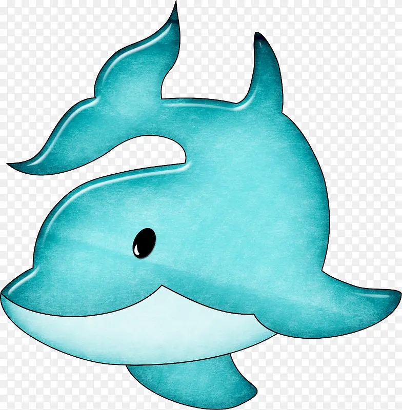 卡通蓝色海豚