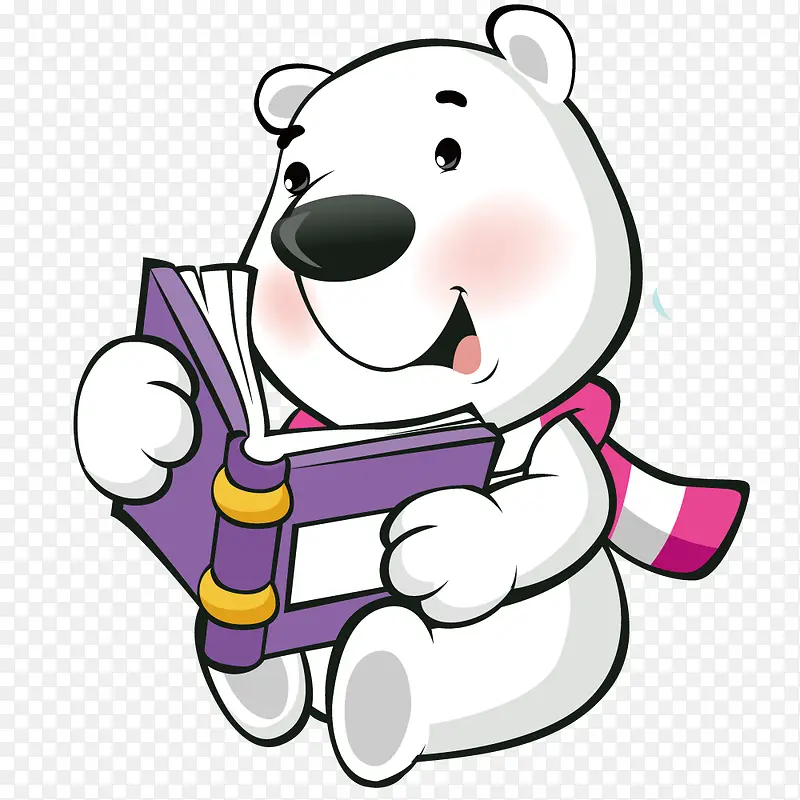 北极熊在看书