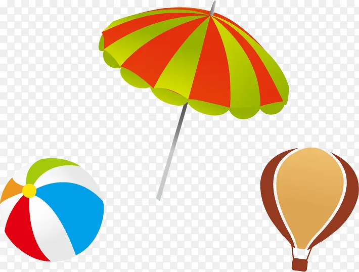 矢量伞和皮球
