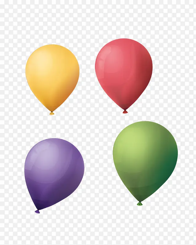 黄红紫绿飞舞气球