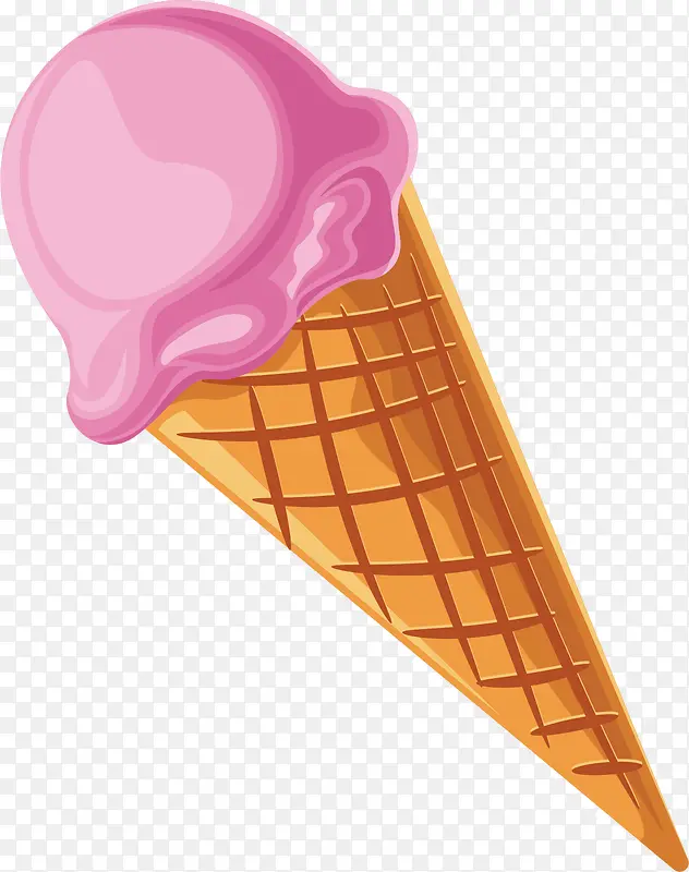 矢量图美味的冰淇凌甜筒