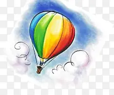 手绘彩色卡通氢气球漫画