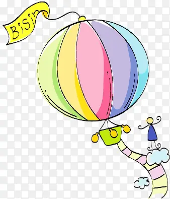 春天彩色漫画气球