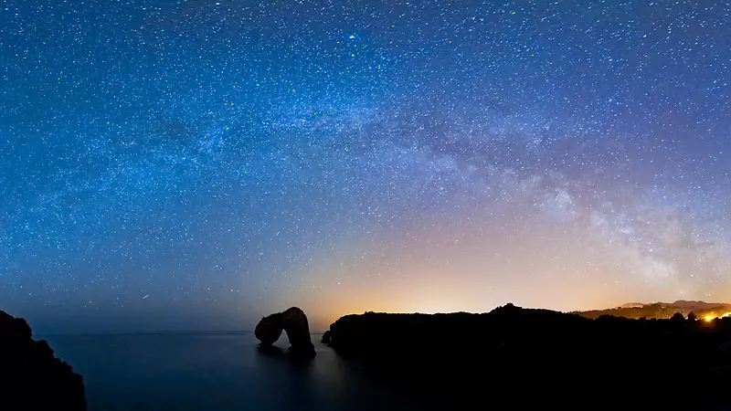 唯美自然山水的夜空星空