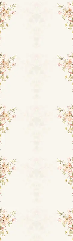 浅色小粉花电商海报