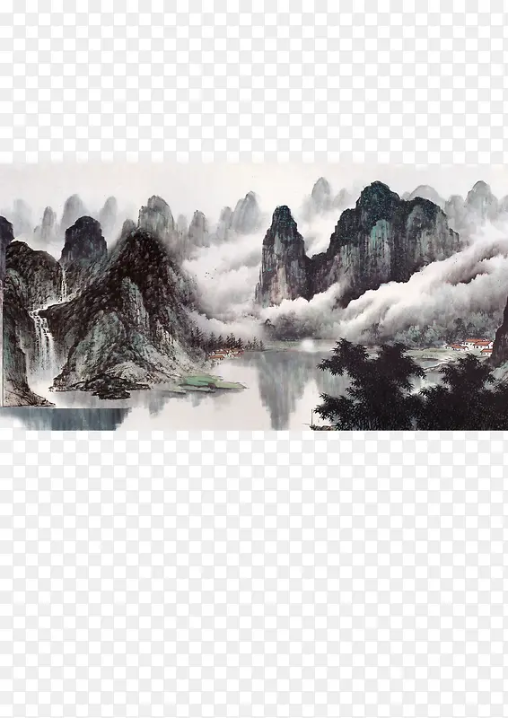 水墨山水风景画