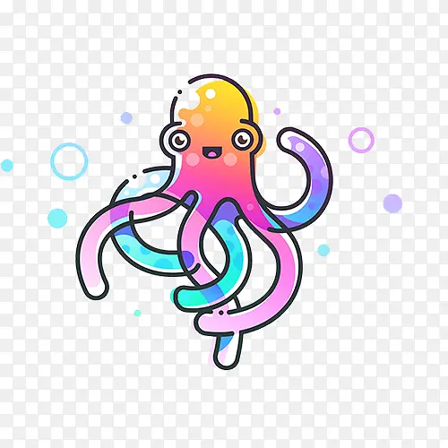 彩色可爱的章鱼