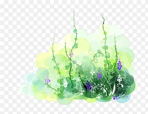 手绘水彩画植物花卉
