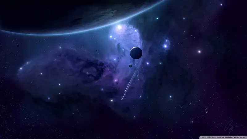 神秘紫色星空星球