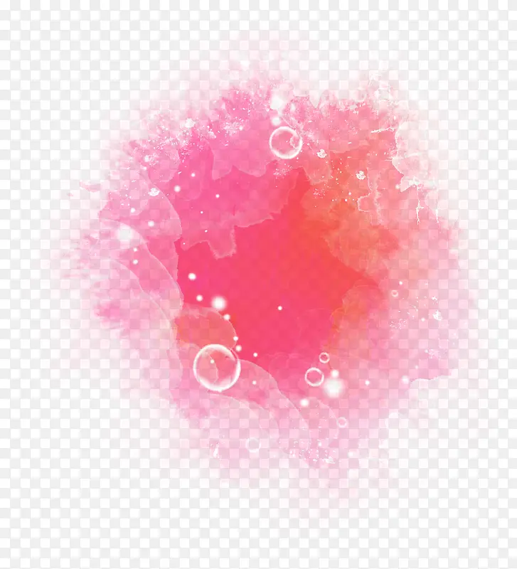 粉色手绘花纹气泡