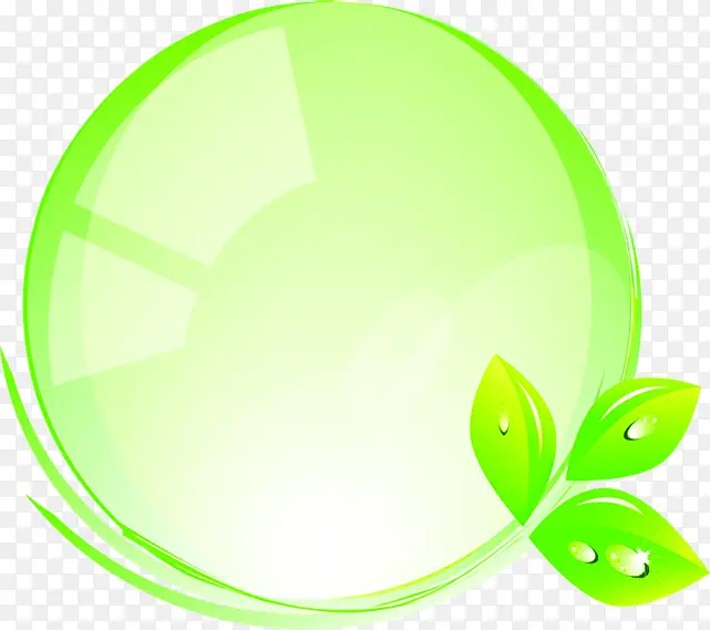 唯美梦幻绿色气泡装饰树叶