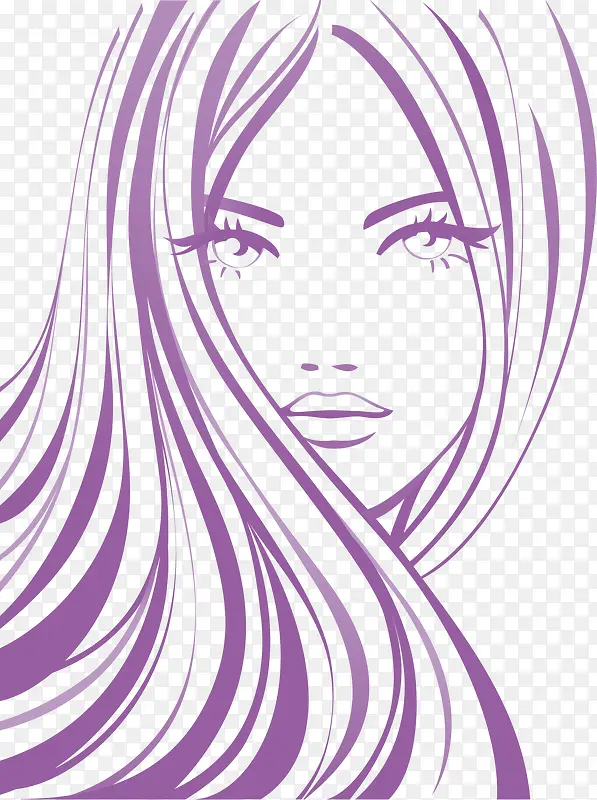 手绘女性头像
