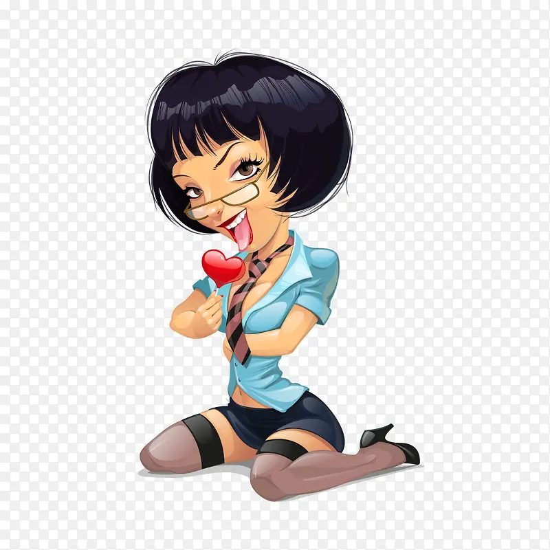 矢量拿着爱心的性感女郎