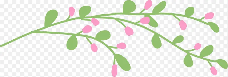 粉色小花绿叶清新植物