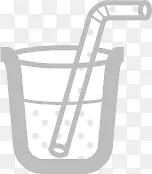 手绘卡通杯子创意吸管图标