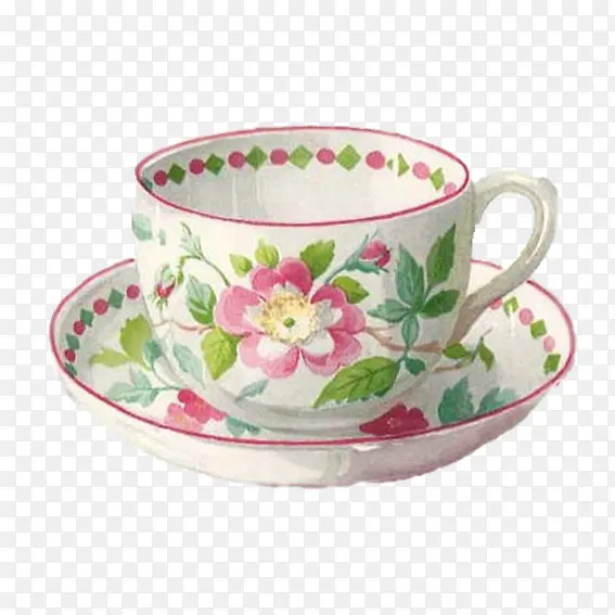 花瓷茶杯