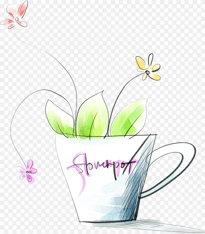 手绘艺术花朵纸杯