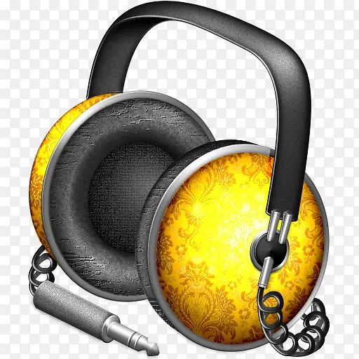 黄色立体耳机
