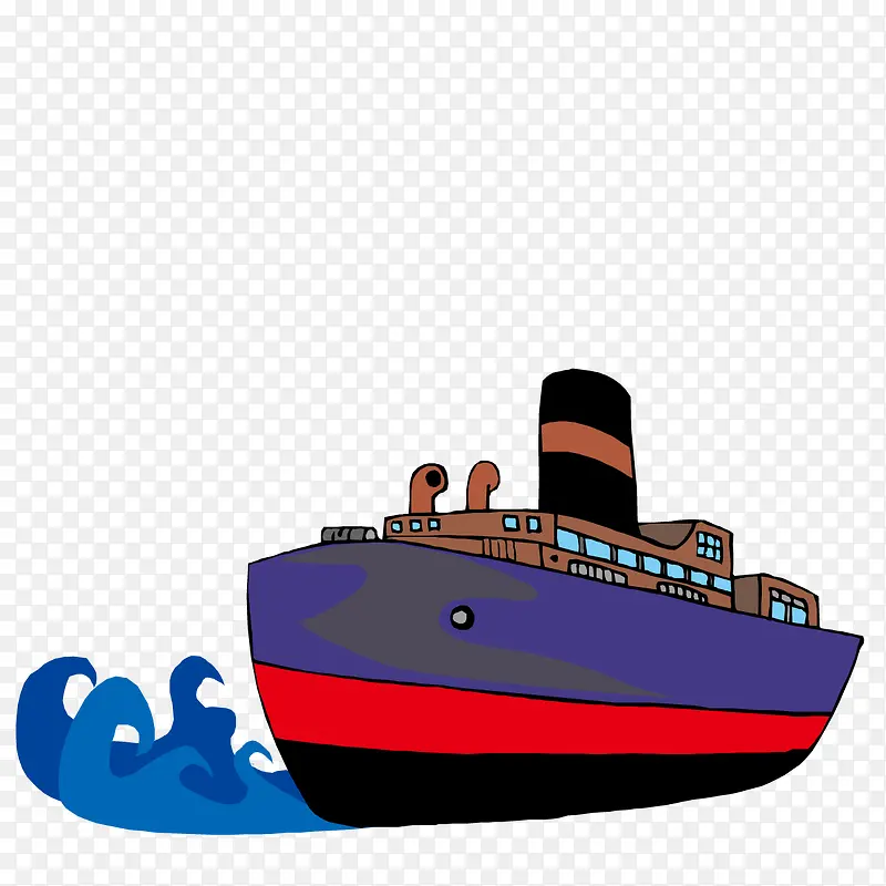 卡通海上轮船