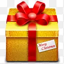 黄色圣诞节礼物礼盒图片