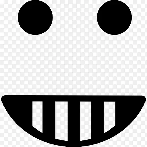 表情快乐微笑的方脸的形状图标