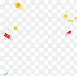手绘漂浮金币促销装饰
