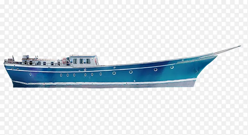 蓝色轮船免抠素材