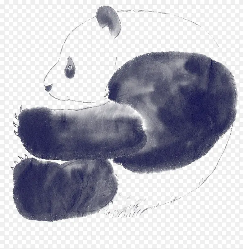 水彩手绘熊猫