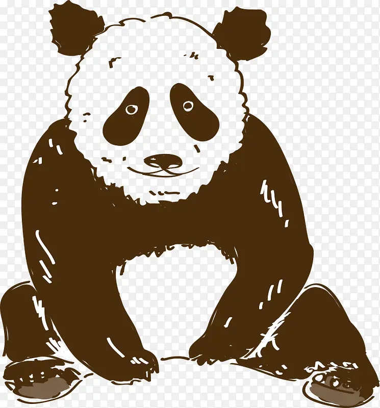 卡通手绘熊猫