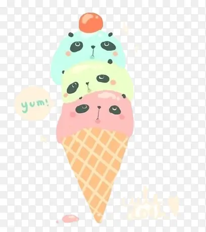 卡通熊猫冰淇淋