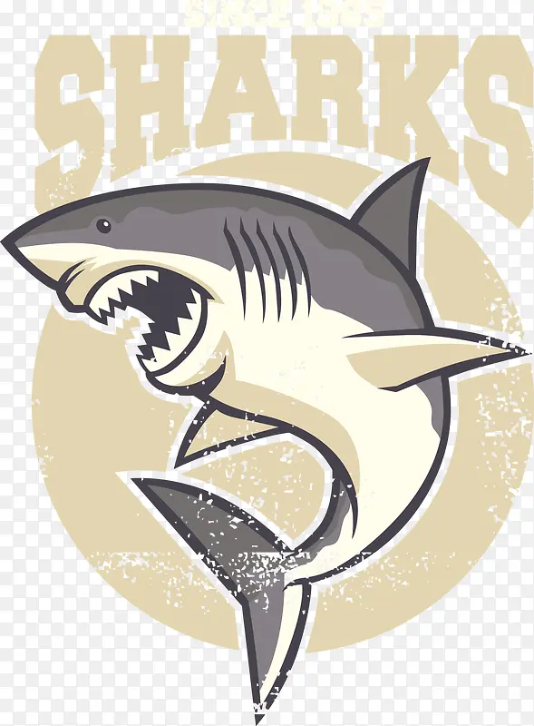 鲨鱼海报元素素材