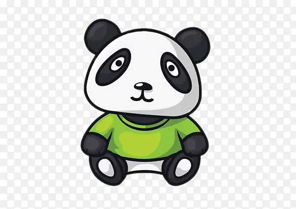 卡通绿袖熊猫