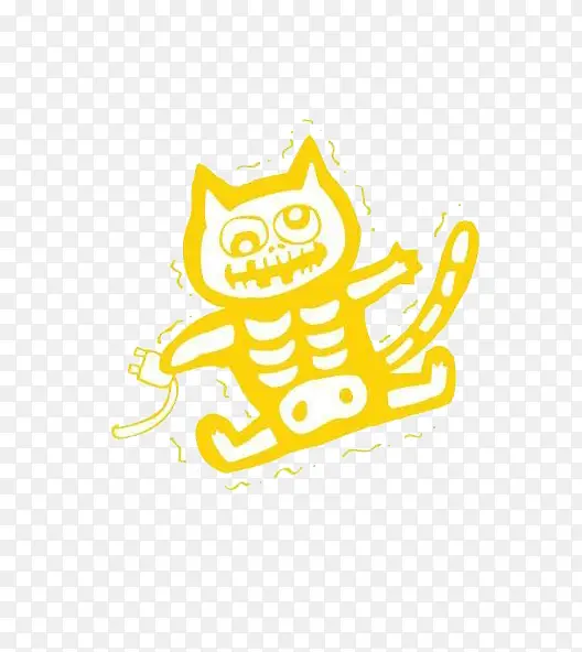 黄色的触电的猫咪