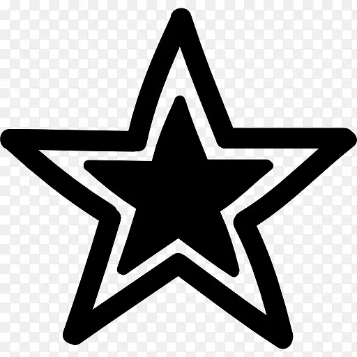 黑色的小明星明星轮廓内图标