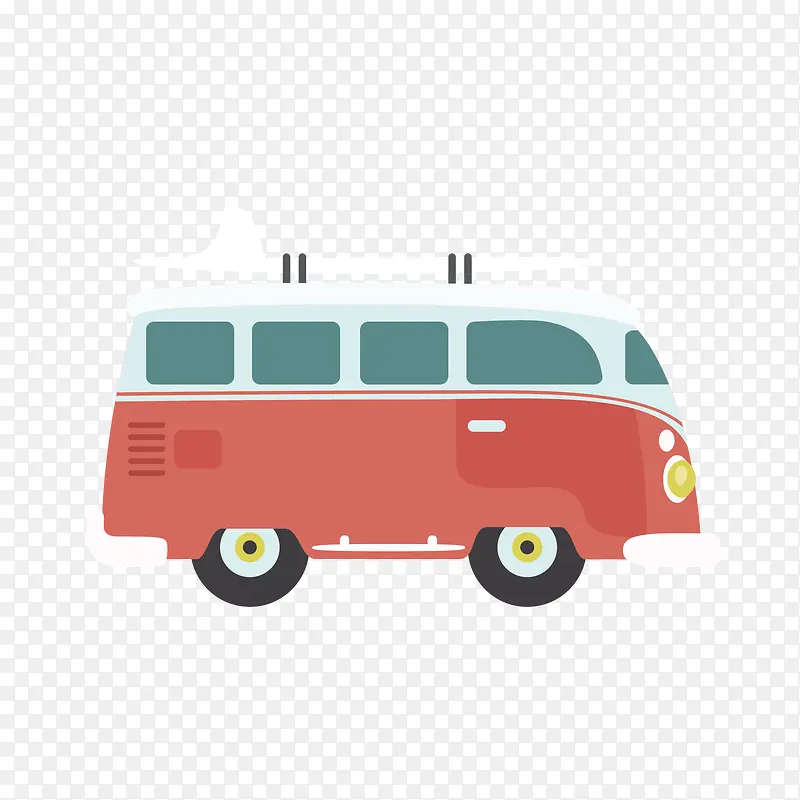 矢量手绘大巴车