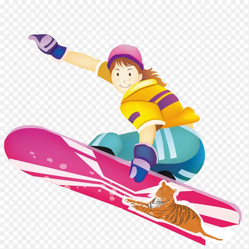 冬季滑板女孩