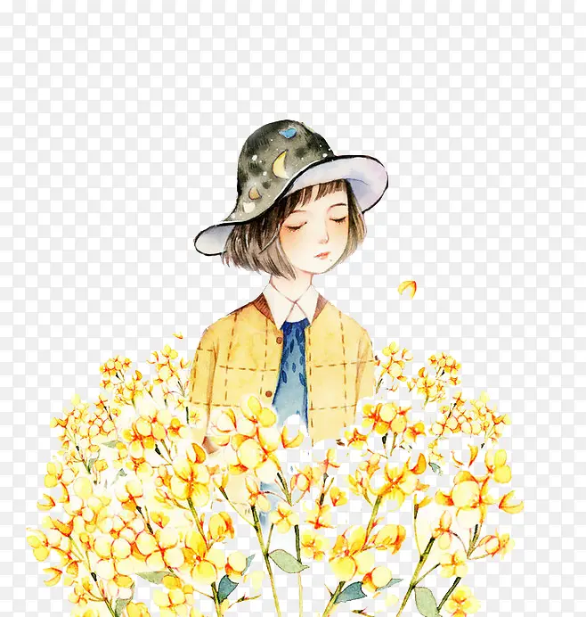 水彩女孩
