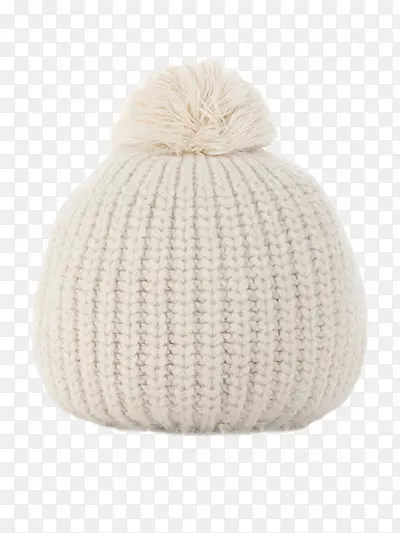 白色温暖毛线帽