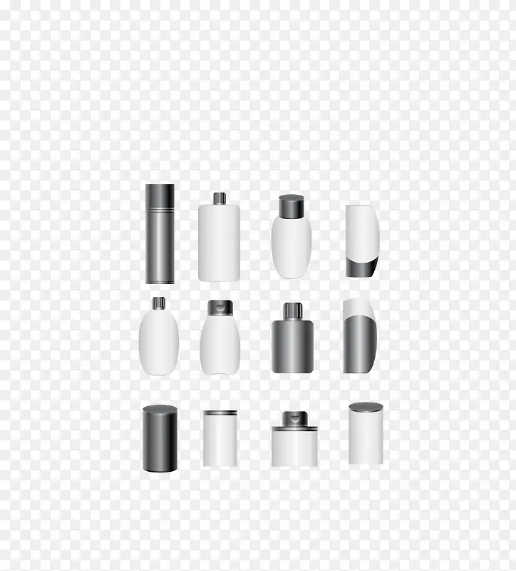 矢量白色化妆品瓶子样品