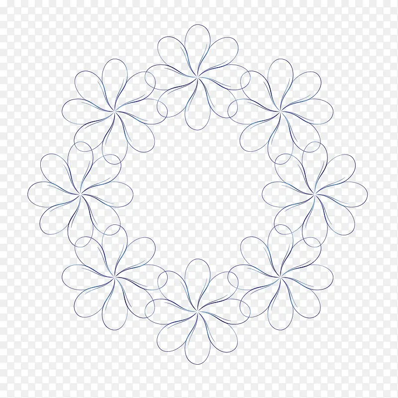 中国风线条花纹圆环图案