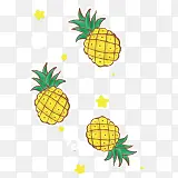 黄色可爱卡通手绘菠萝