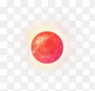 红色中式花纹圆球