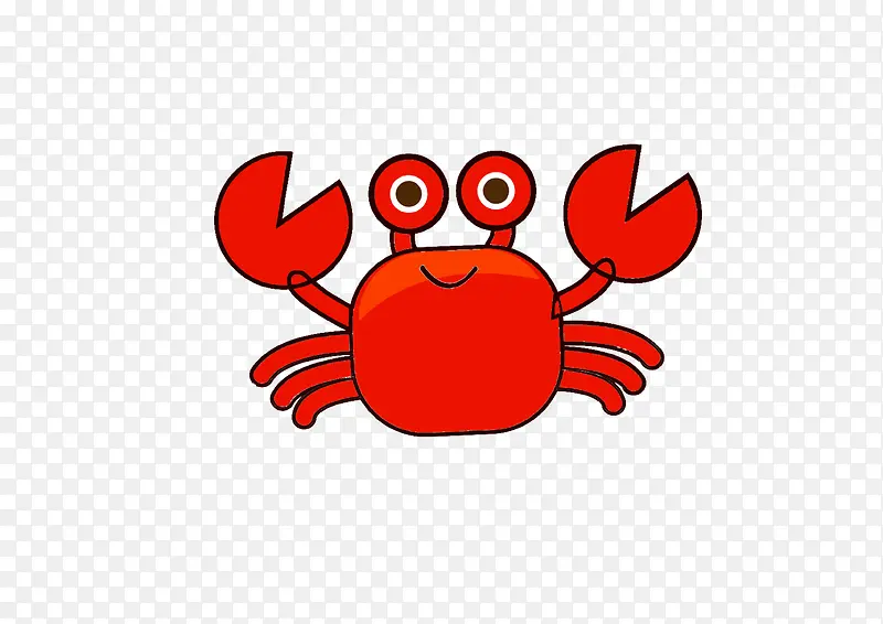 卡通红螃蟹