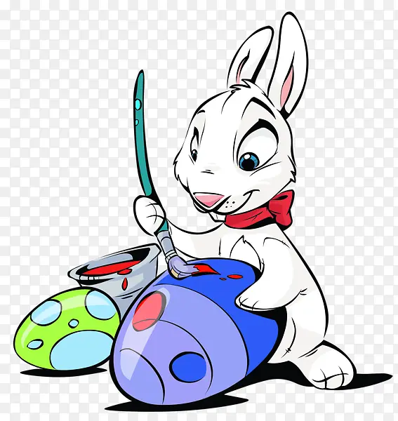 画彩蛋的小白兔