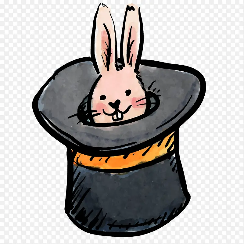卡通手绘小兔