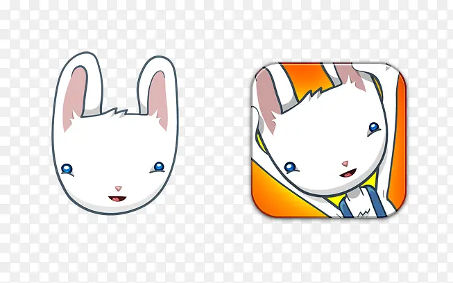 白色兔子头