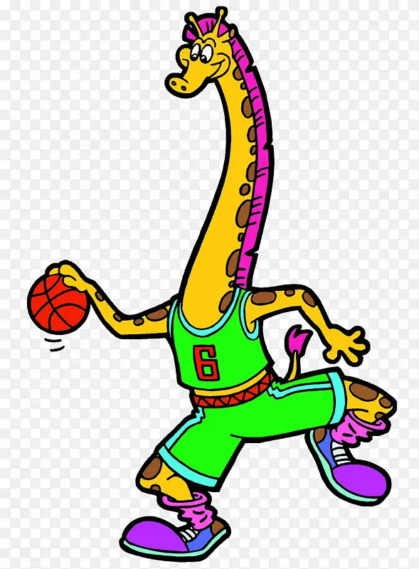 打篮球的长颈鹿