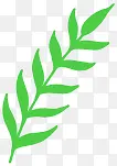 绿色树枝卡通装饰