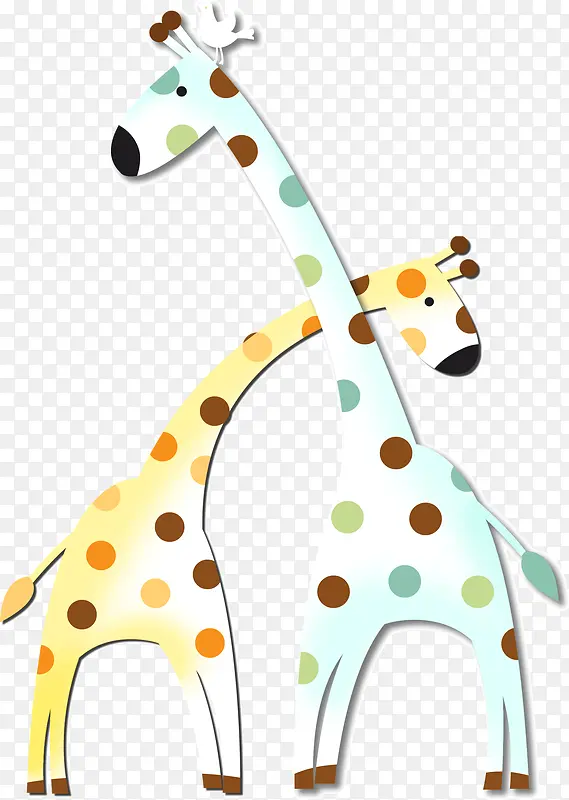 可爱卡通长颈鹿